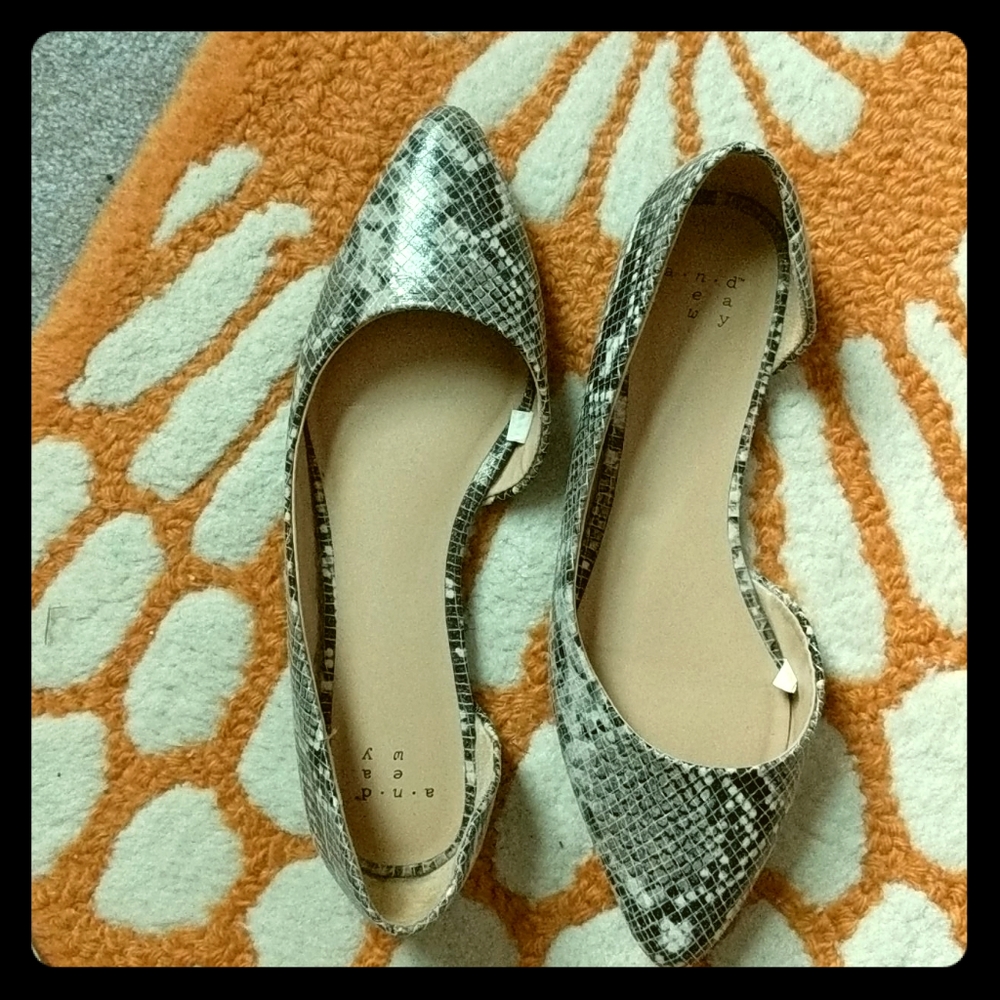 A New Day snake print d'orsay style flats